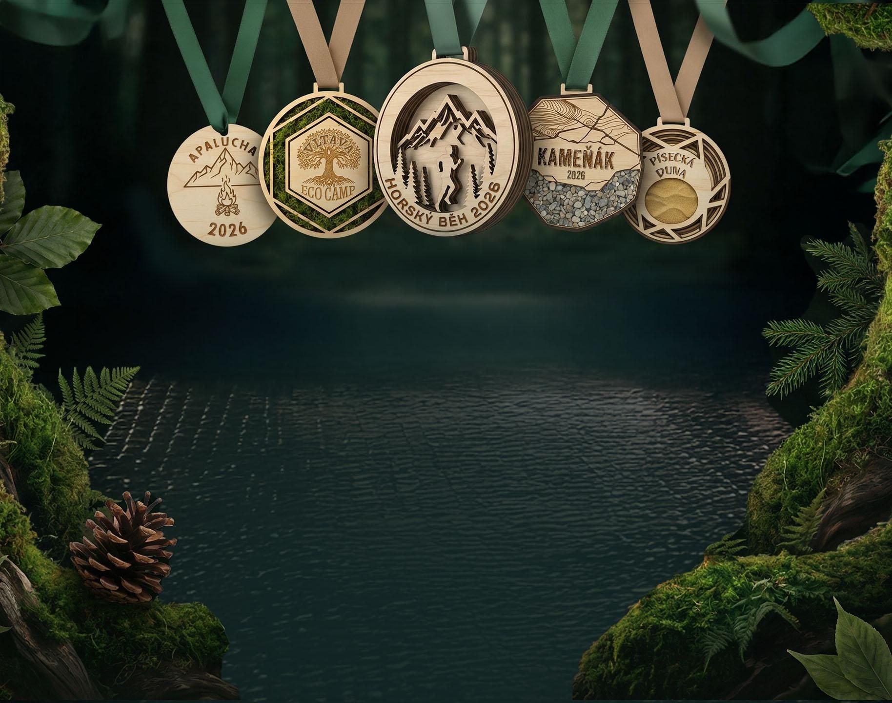 Dřevěné medaile na zakázku – kolekce HOORAY Trofeje